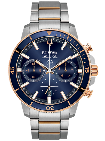 Bulova Marine Star Ρολόι Χρονογράφος Μπαταρίας με Ροζ Χρυσό / Ασημί Μεταλλικό Μπρασελέ 98B301 Bulova Marine Star Ρολόι Χρονογράφος Μπαταρίας με Ροζ Χρυσό / Ασημί Μεταλλικό Μπρασελέ 98B301