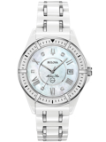 Bulova Marine Star Roloi Batarias me Asimi / Lefko Keramiko Brasele 98P172