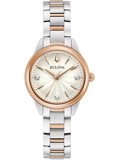 Bulova Sutton Roloi Batarias me Roz Xruso / Asimi Metalliko Brasele 98P200