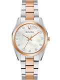 Bulova Surveyor diamond Roloi Batarias me Roz Xruso / Asimi Metalliko Brasele 98P207