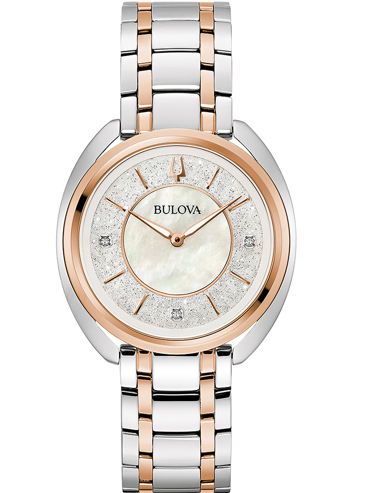 Bulova Classic Ρολόι Μπαταρίας με Ροζ Χρυσό / Ασημί Μεταλλικό Μπρασελέ 98P219