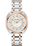 Bulova Classic Roloi Batarias me Roz Xruso / Asimi Metalliko Brasele 98P219