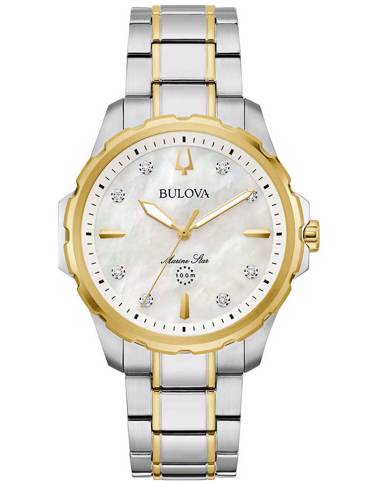 Bulova Marine Star Ρολόι Μπαταρίας με Ασημί Μεταλλικό Μπρασελέ 98P227