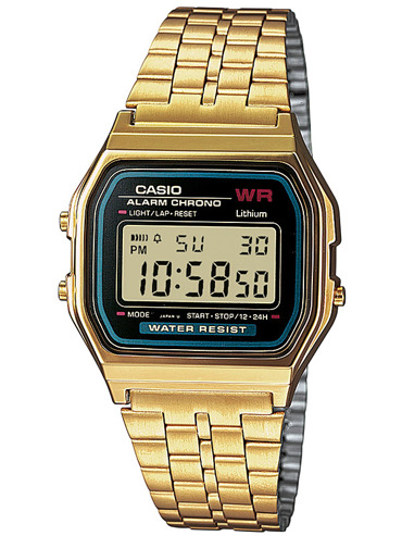 Casio Collection Ρολόι Χρονογράφος Μπαταρίας με Χρυσό Μεταλλικό Μπρασελέ A159WGEA-1EF