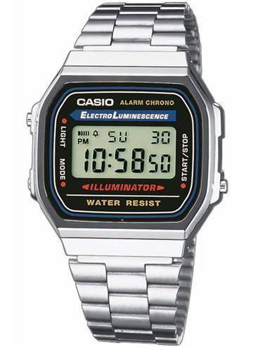Casio Collection Ψηφιακό Ρολόι Μπαταρίας με Ασημί Μεταλλικό Μπρασελέ A168WA-1YES