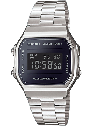 Casio Vintage Iconic Ρολόι Μπαταρίας με Ασημί Μεταλλικό Μπρασελέ A168WEM-1EF