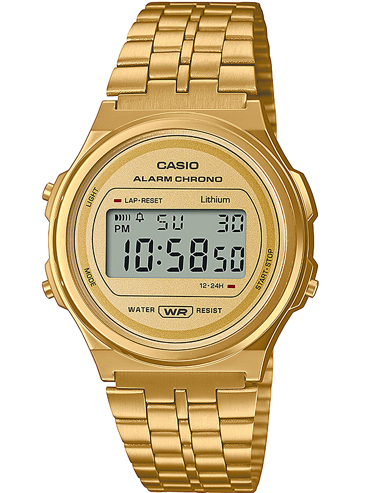 Casio Vintage Round Ρολόι Μπαταρίας με Χρυσό Μεταλλικό Μπρασελέ A171WEG-9AEF