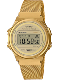 Casio Vintage Round Roloi Batarias me Xruso Metalliko Brasele A171WEMG-9AEF