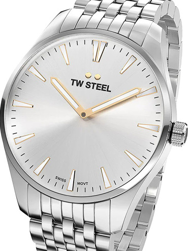 TW-Steel ACE Aternus Ρολόι Μπαταρίας με Ασημί Μεταλλικό Μπρασελέ ACE352