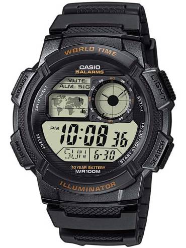 Casio Collection Ρολόι Μπαταρίας με Μαύρο Καουτσούκ Λουράκι AE-1000W-1AVEF