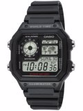 Casio Collection Roloi Xronogafos Batarias me Mavro Kaoutsouk Louraki AE-1200WH-1AVEF