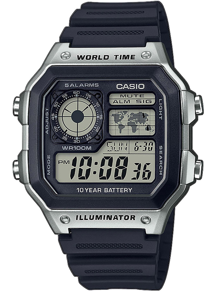 Casio Collection Psifiako Roloi Batarias me Mavro Kaoutsouk Louraki AE-1200WH-1CVEF