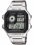 Casio Collection Roloi Xronogafos Batarias me Asimi Metalliko Brasele AE-1200WHD-1AVEF