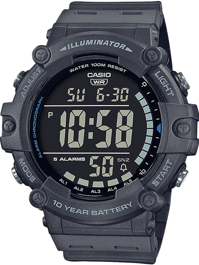 Casio Collection Roloi Batarias me Ggri Kaoutsouk Louraki AE-1500WH-8BVEF