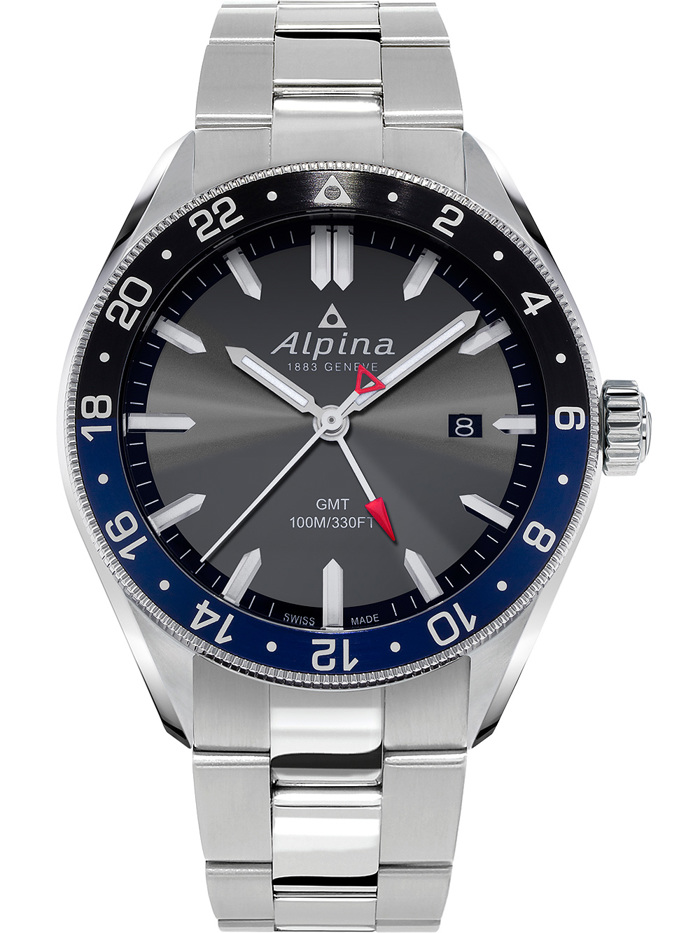 Alpina Alpiner GMT Roloi Batarias me Asimi Metalliko Brasele AL-247GB4E6B