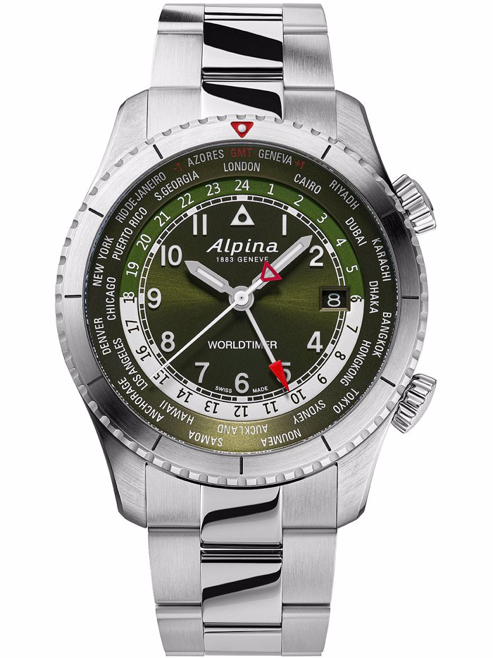 Alpina Startimer Pilot Roloi Batarias me Asimi Metalliko Brasele AL-255GR4S26B