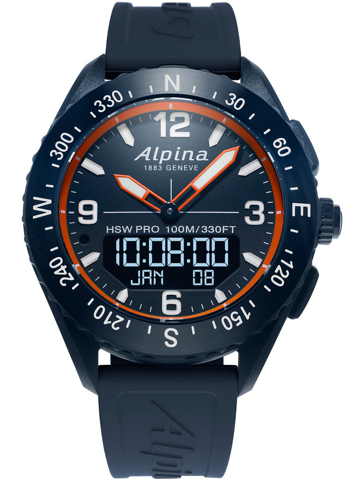 Alpina Alpiner X Smartwatch Roloi Batarias me Ble Kaoutsouk Louraki AL-283LNO5NAQ6