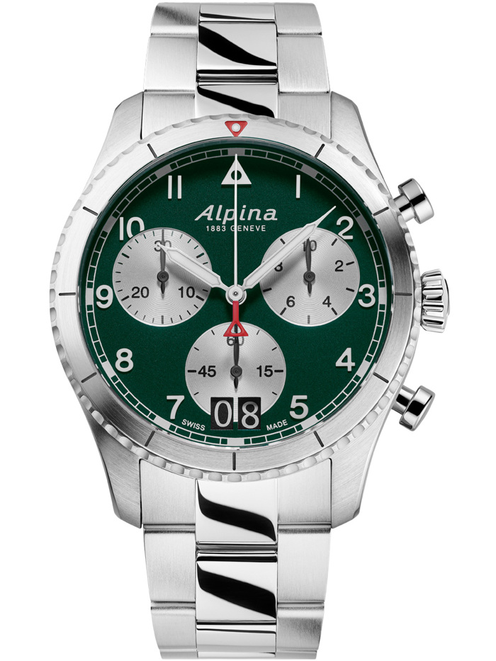 Alpina Startimer Pilot Roloi Xronogafos Batarias me Asimi Metalliko Brasele AL-372GRS4S26B