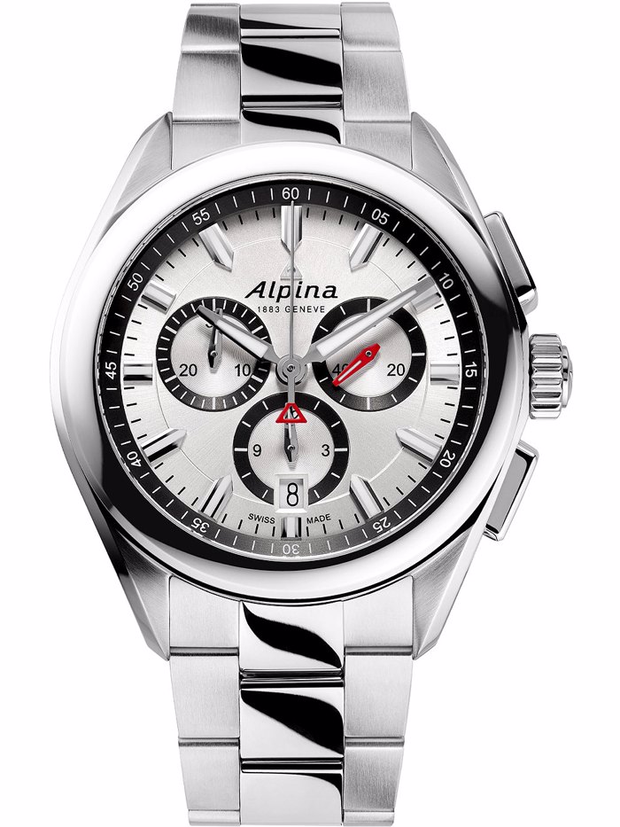 Alpina Alpiner Roloi Xronogafos Batarias me Asimi Metalliko Brasele AL-373SB4E6B