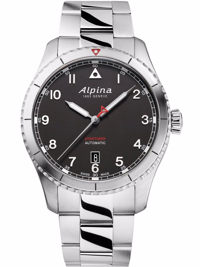 Alpina Startimer Pilot Roloi Aftomato me Asimi Metalliko Brasele AL-525BW4S26B