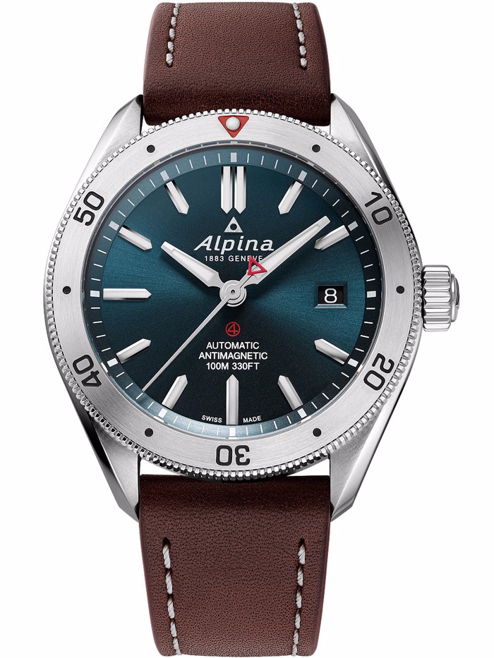 Alpina Alpiner 4 Roloi Aftomato me Kafe Dermatino Louraki AL-525N4AQ6