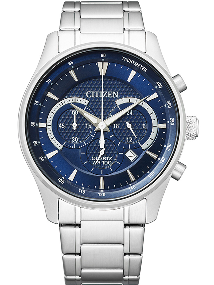 Citizen Roloi Xronogafos Batarias me Asimi Metalliko Brasele AN8190-51L