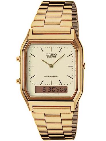 Casio Collection Ρολόι Μπαταρίας με Χρυσό Μεταλλικό Μπρασελέ AQ-230GA-9DMQYES