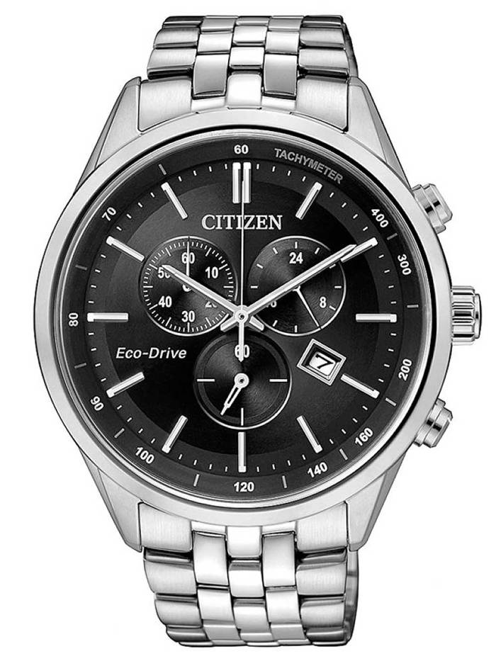 Citizen Eco-Drive Sports Roloi Xronogafos Iliakis Energias me Asimi Metalliko Brasele AT2141-87E