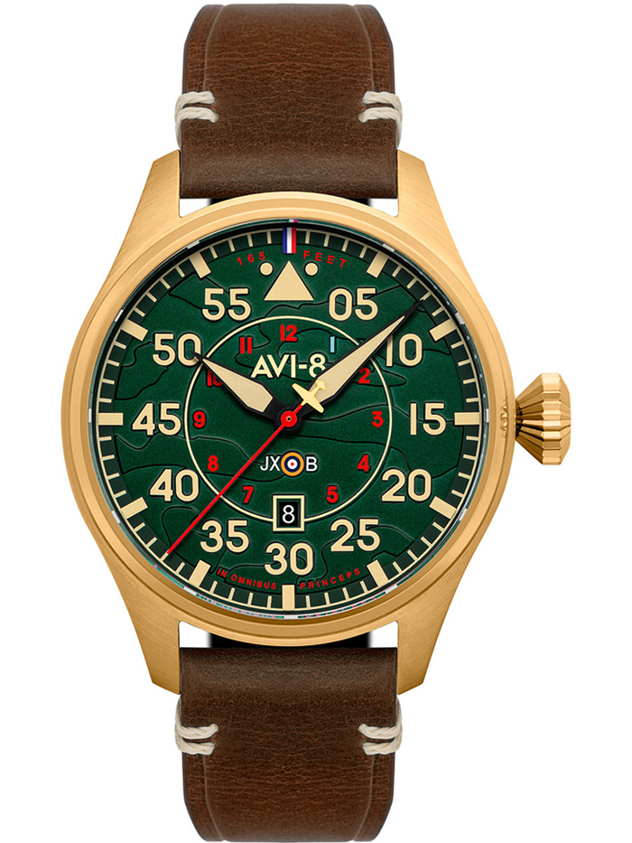 AVI-8 Pilot Hawker Hurricane Roloi Aftomato me Kafe Dermatino Louraki AV-4097-04