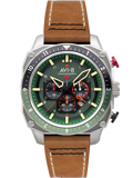 AVI-8 Hawker Hunter Dual Time Roloi Xronogafos Batarias me Kafe Dermatino Louraki AV-4100-01