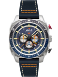 AVI-8 Hawker Hunter Dual Time Roloi Xronogafos Batarias me Mavro Dermatino Louraki AV-4100-02