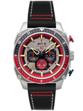 AVI-8 Hawker Hunter Dual Time Roloi Xronogafos Batarias me Mavro Dermatino Louraki AV-4100-03