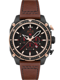 AVI-8 Hawker Hunter Dual Time Roloi Xronogafos Batarias me Kafe Dermatino Louraki AV-4100-09