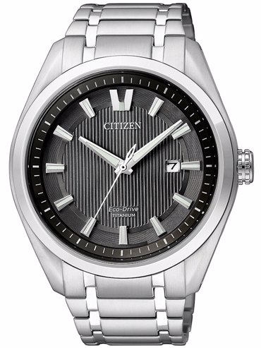 Citizen Eco-Drive Super-Titanium Ρολόι Ηλιακής Ενέργειας με Ασημί Μεταλλικό Μπρασελέ AW1240-57E