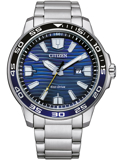 Citizen Eco-Drive Sport Roloi Iliakis Energias me Asimi Metalliko Brasele AW1525-81L