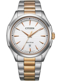 Citizen Eco-Drive Roloi Iliakis Energias me Roz Xruso / Asimi Metalliko Brasele AW1756-89A