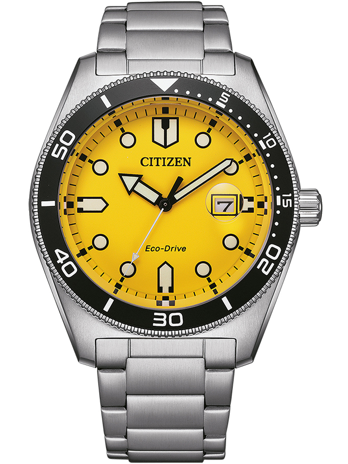 Citizen Eco-Drive Sport Roloi Iliakis Energias me Asimi Metalliko Brasele AW1760-81Z