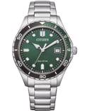 Citizen Eco-Drive Sport Roloi Iliakis Energias me Asimi Metalliko Brasele AW1828-80X