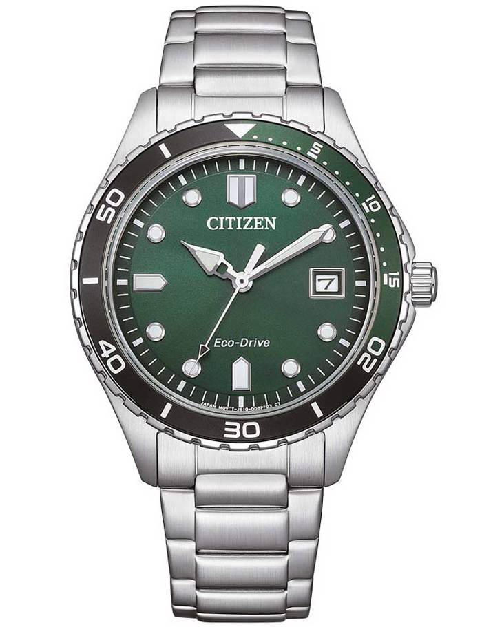 Citizen Eco-Drive Sport Roloi Iliakis Energias me Asimi Metalliko Brasele AW1828-80X