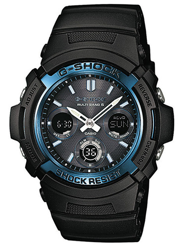Casio G-Shock Radio-Controlled Ρολόι Χρονογράφος Ηλιακής Ενέργειας με Μαύρο Καουτσούκ Λουράκι AWG-M100A-1AER