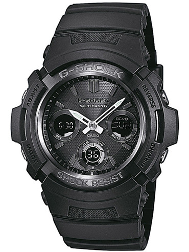 Casio G-Shock Radio-Controlled Ρολόι Χρονογράφος Ηλιακής Ενέργειας με Μαύρο Καουτσούκ Λουράκι AWG-M100B-1AER