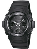 Casio G-Shock Radio-Controlled Roloi Xronogafos Iliakis Energias me Mavro Kaoutsouk Louraki AWG-M100B-1AER
