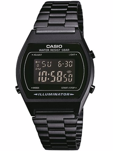 Casio Collection Ρολόι Χρονογράφος Μπαταρίας με Μαύρο Μεταλλικό Μπρασελέ B640WB-1BEF
