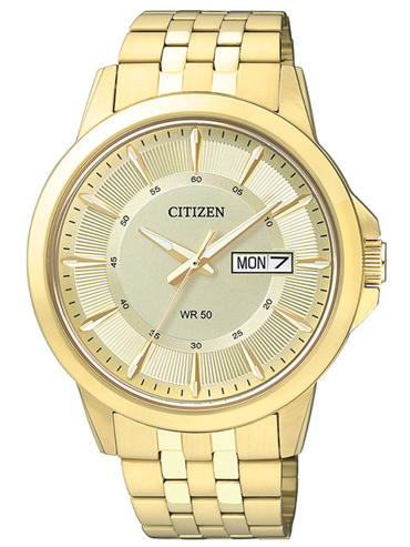 Citizen Ρολόι Μπαταρίας με Χρυσό Μεταλλικό Μπρασελέ BF2013-56P