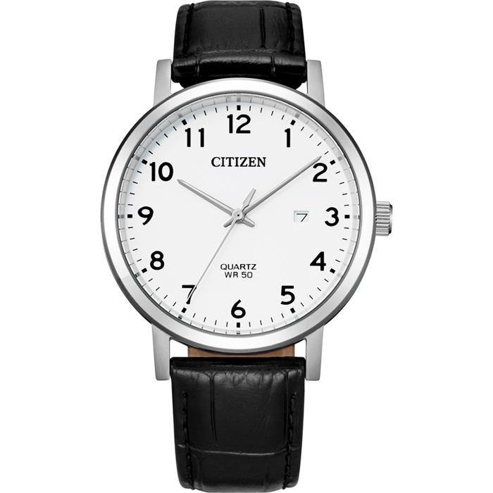 Citizen Roloi Batarias me Mavro Dermatino Louraki BI5070-06A