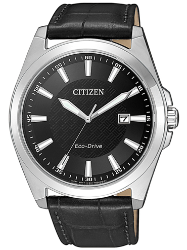 Citizen Classic Ρολόι Ηλιακής Ενέργειας με Μαύρο Δερμάτινο Λουράκι BM7108-14E