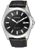 Citizen Classic Roloi Iliakis Energias me Mavro Dermatino Louraki BM7108-14E