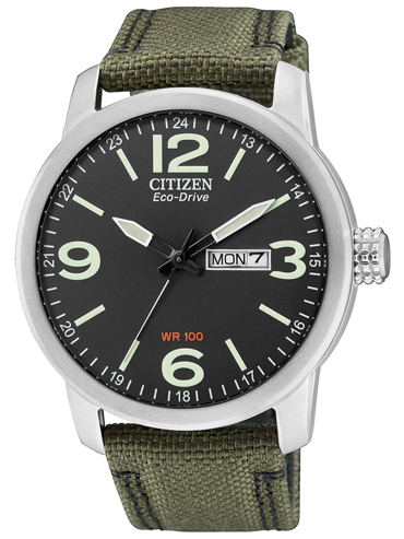 Citizen Sport Ρολόι Ηλιακής Ενέργειας με Πράσινο Υφασμάτινο Λουράκι BM8470-11E