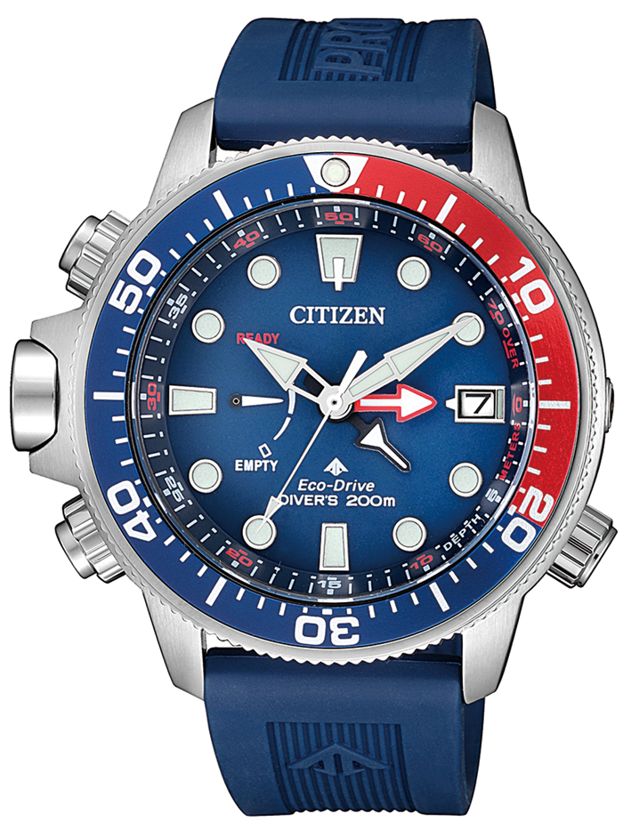 Citizen Promaster Aqualand Roloi Iliakis Energias me Ble Kaoutsouk Louraki BN2038-01L