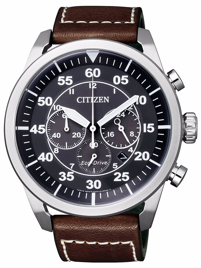 Citizen Eco-Drive Sports Roloi Xronogafos Iliakis Energias me Kafe Dermatino Louraki CA4210-16E